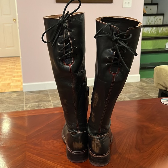 Bed Stu tall black distressed leather boots - Picture 3 of 11